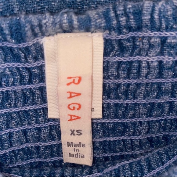 RAGA Anthropologie denim blue smocked mini skirt. - Picture 3 of 3